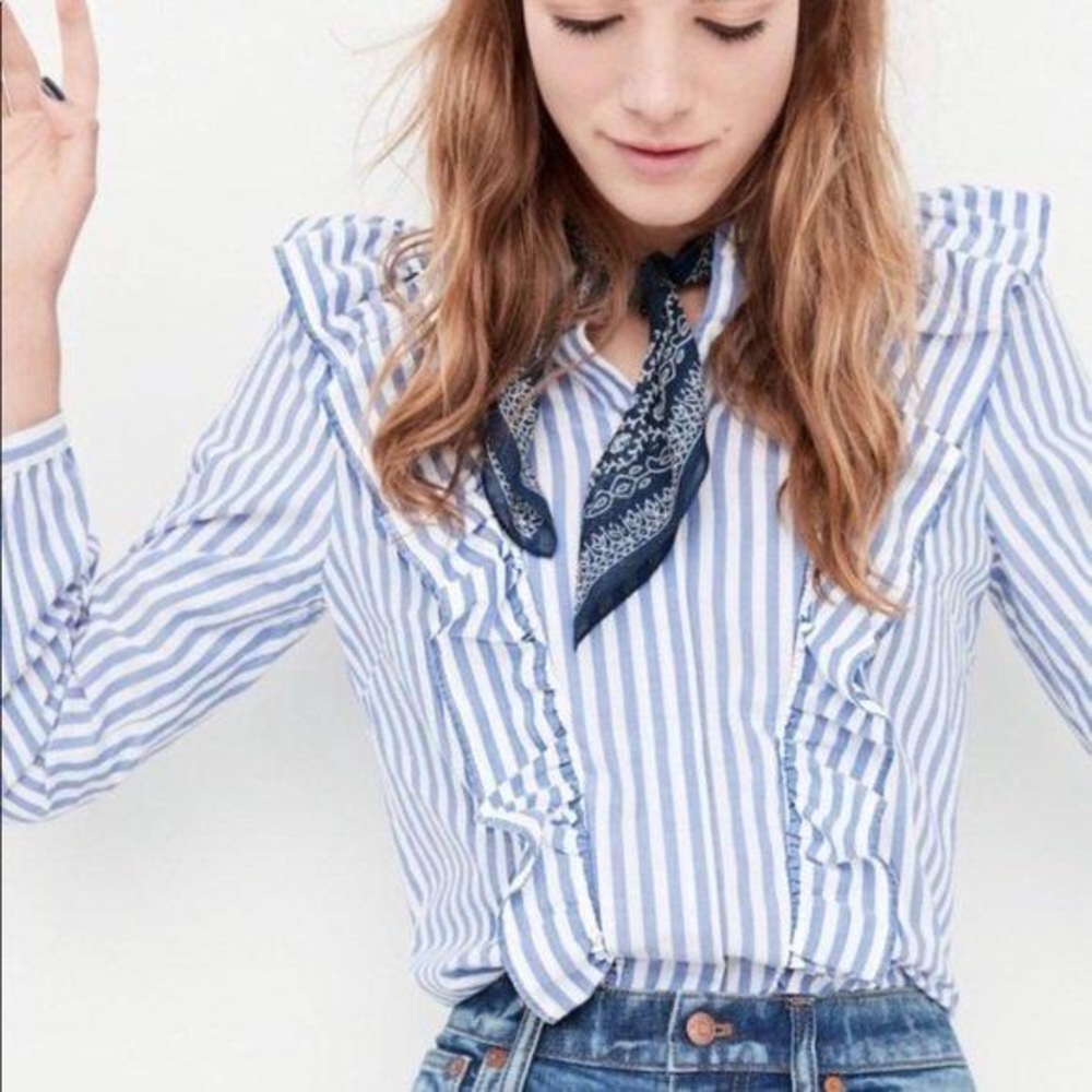 Madewell Whitney Striped Ruffle Shirt